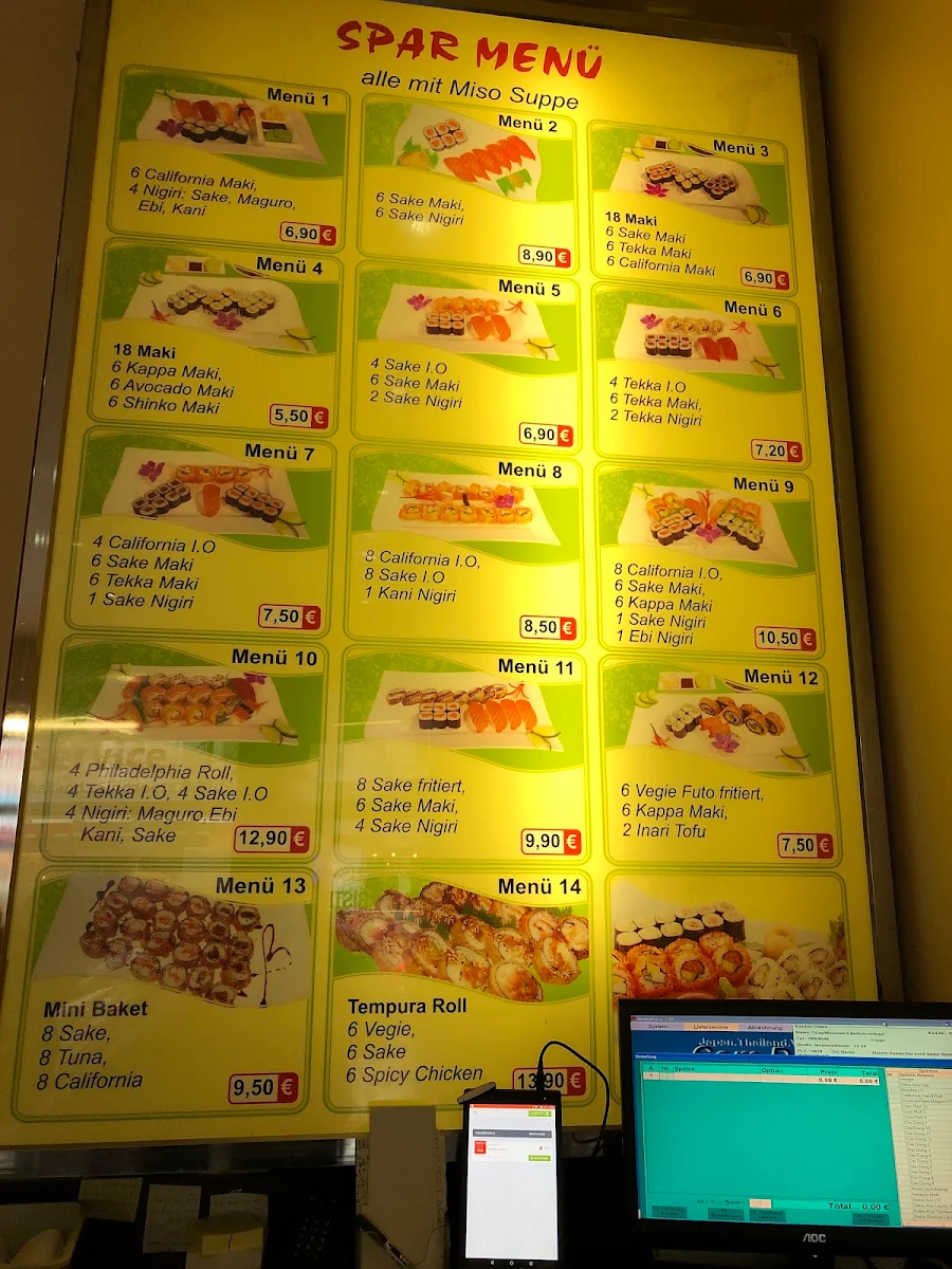Speisekarte, ASIA BIstro Com Dai Dung