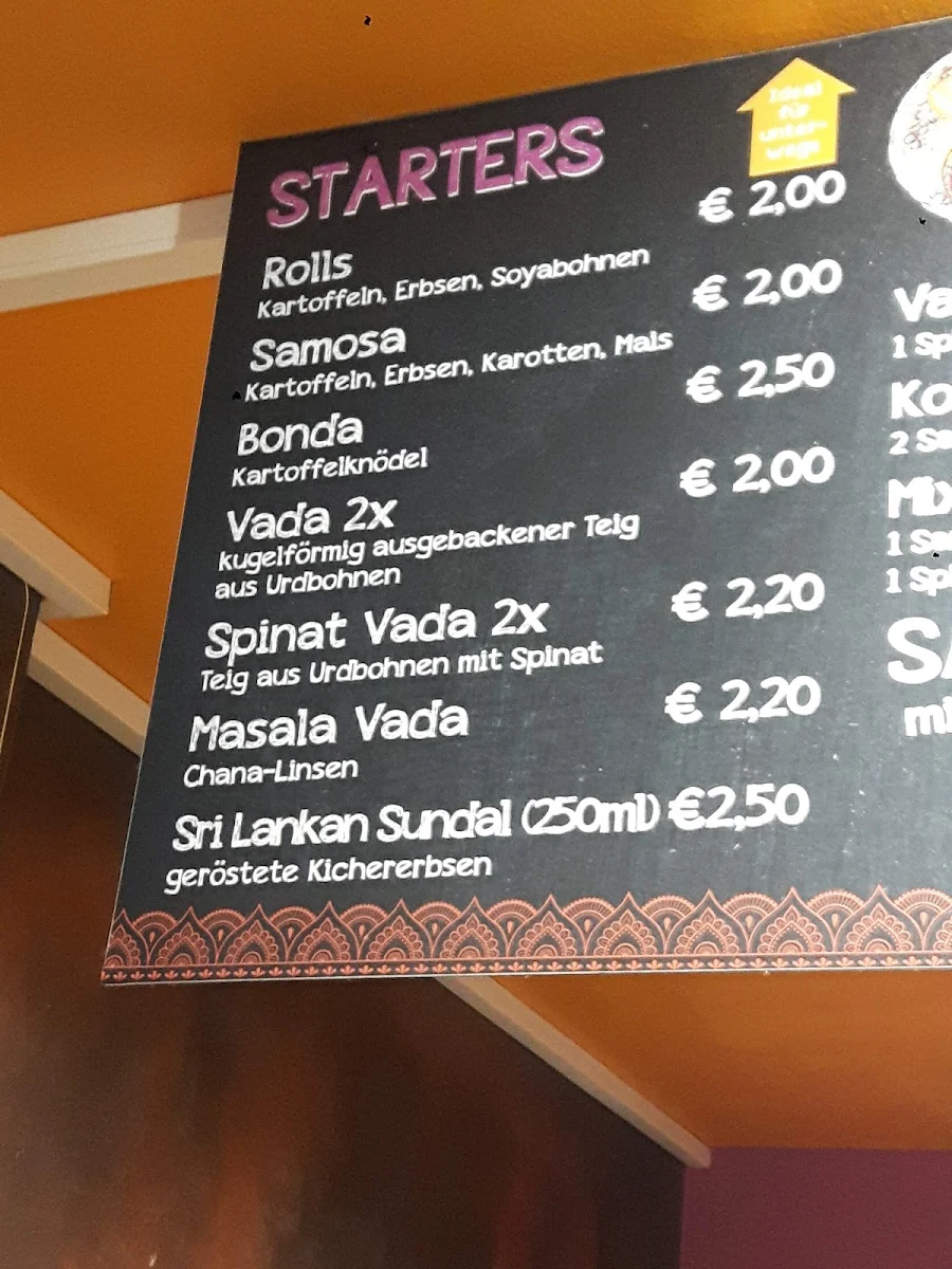 Speisekarte, Vegano