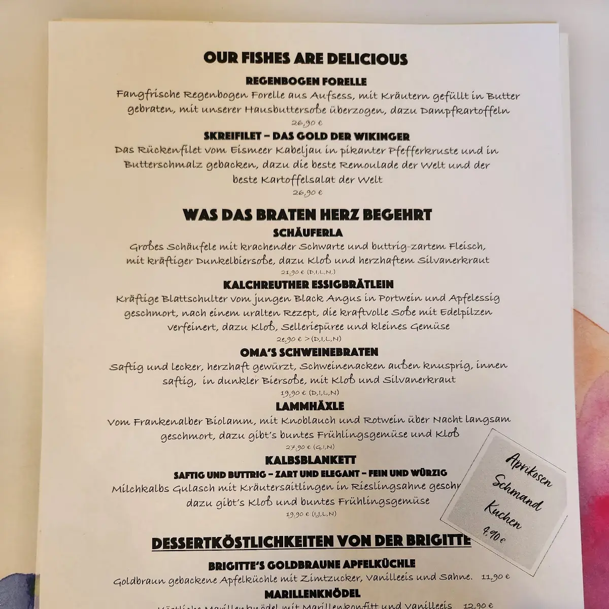 Speisekarte photo 1