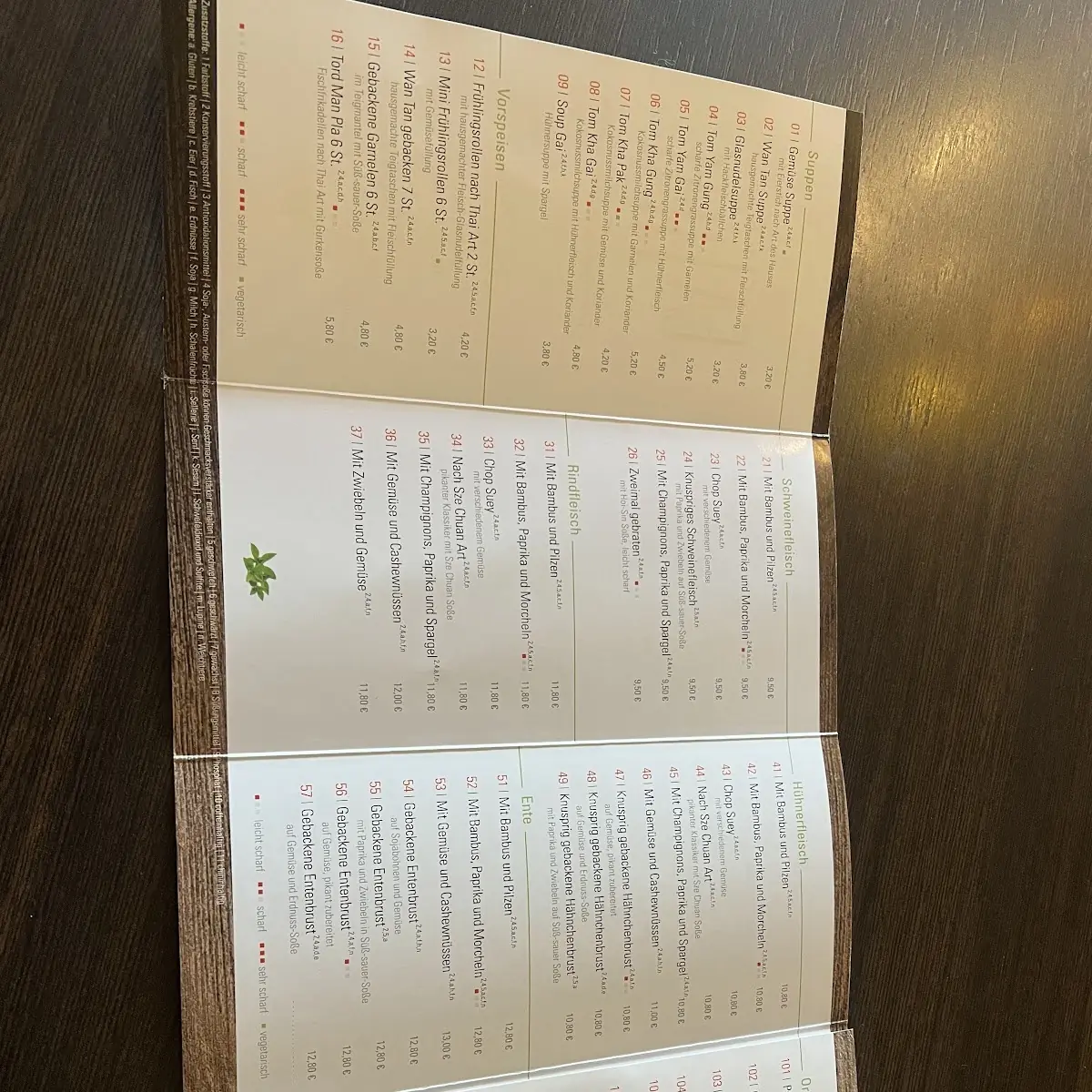 Speisekarte, eathai
