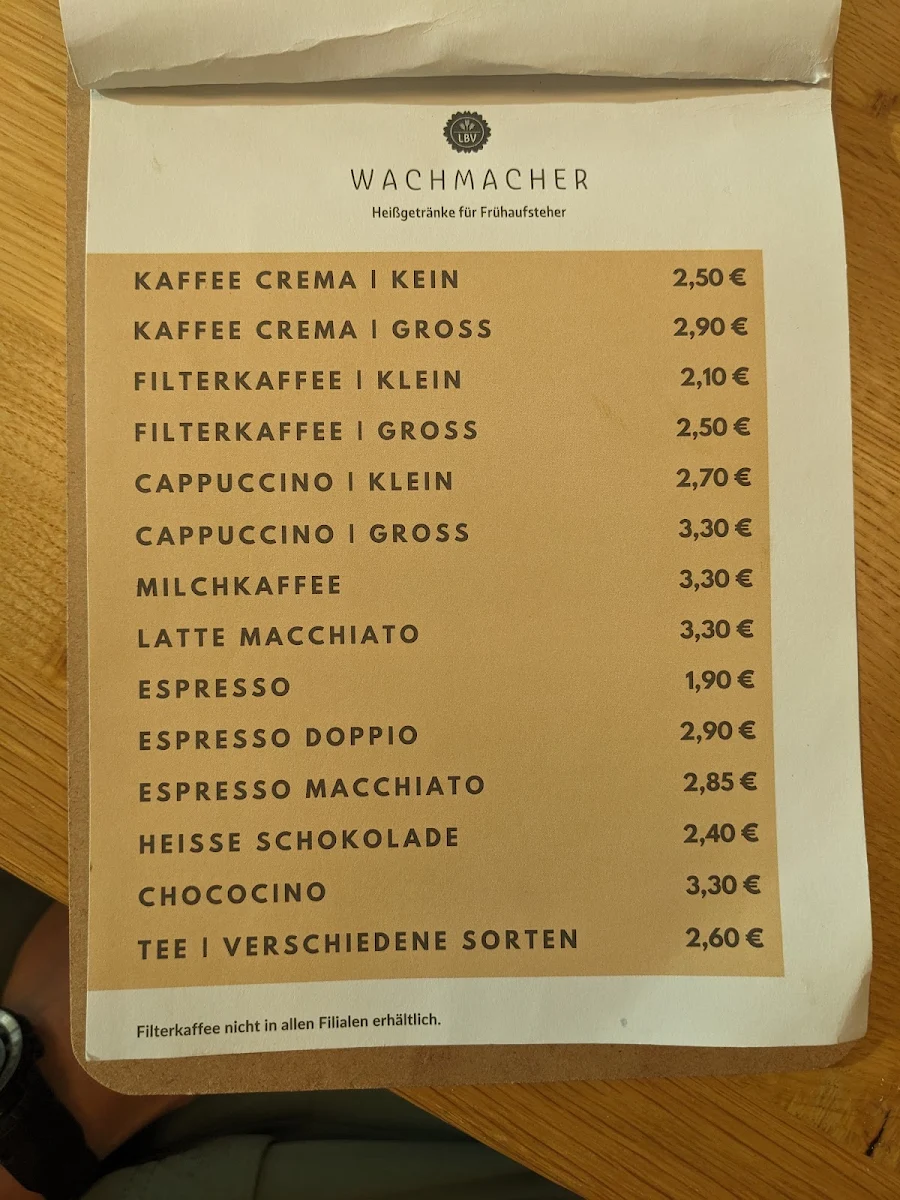 Speisekarte, Die Bäckerei in Bauernhand - Kirchberg