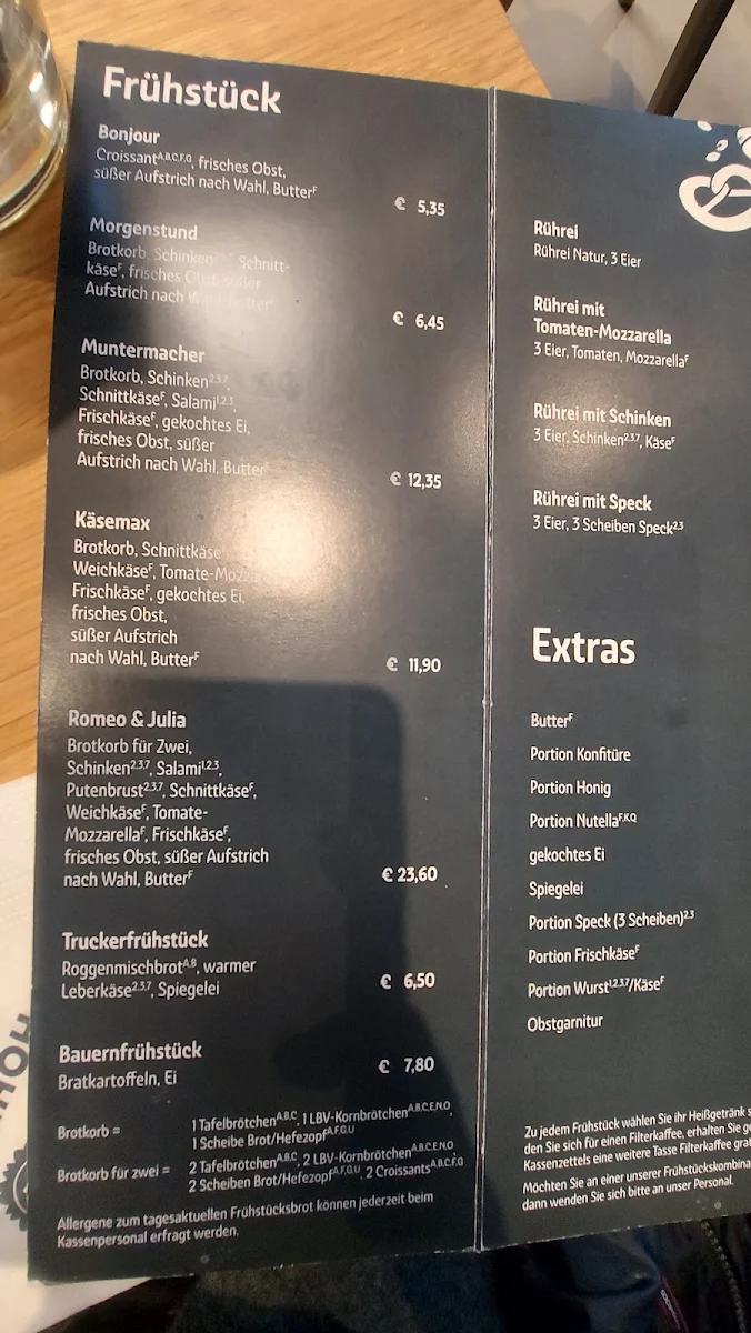 Speisekarte, Die Bäckerei in Bauernhand - Kirchberg