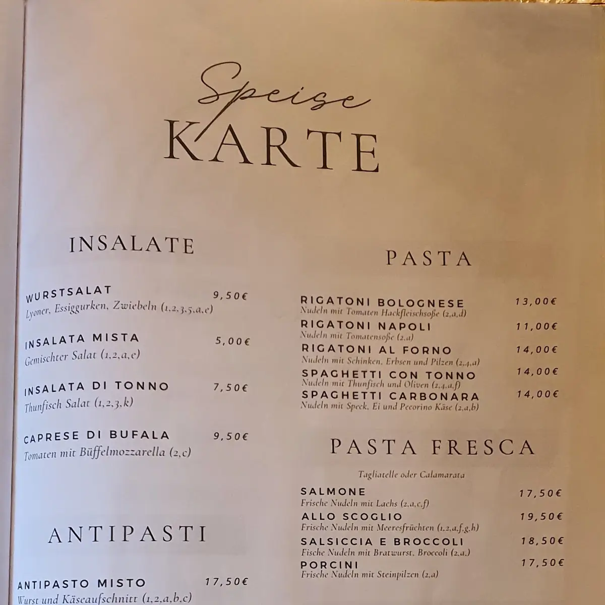 Speisekarte photo 1