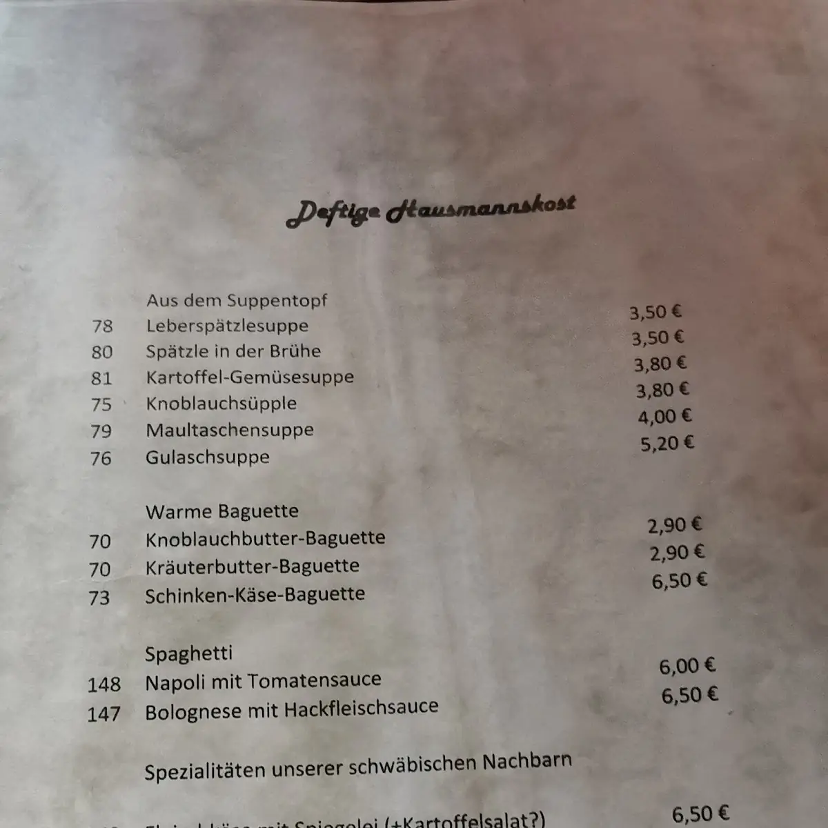 Speisekarte photo 3
