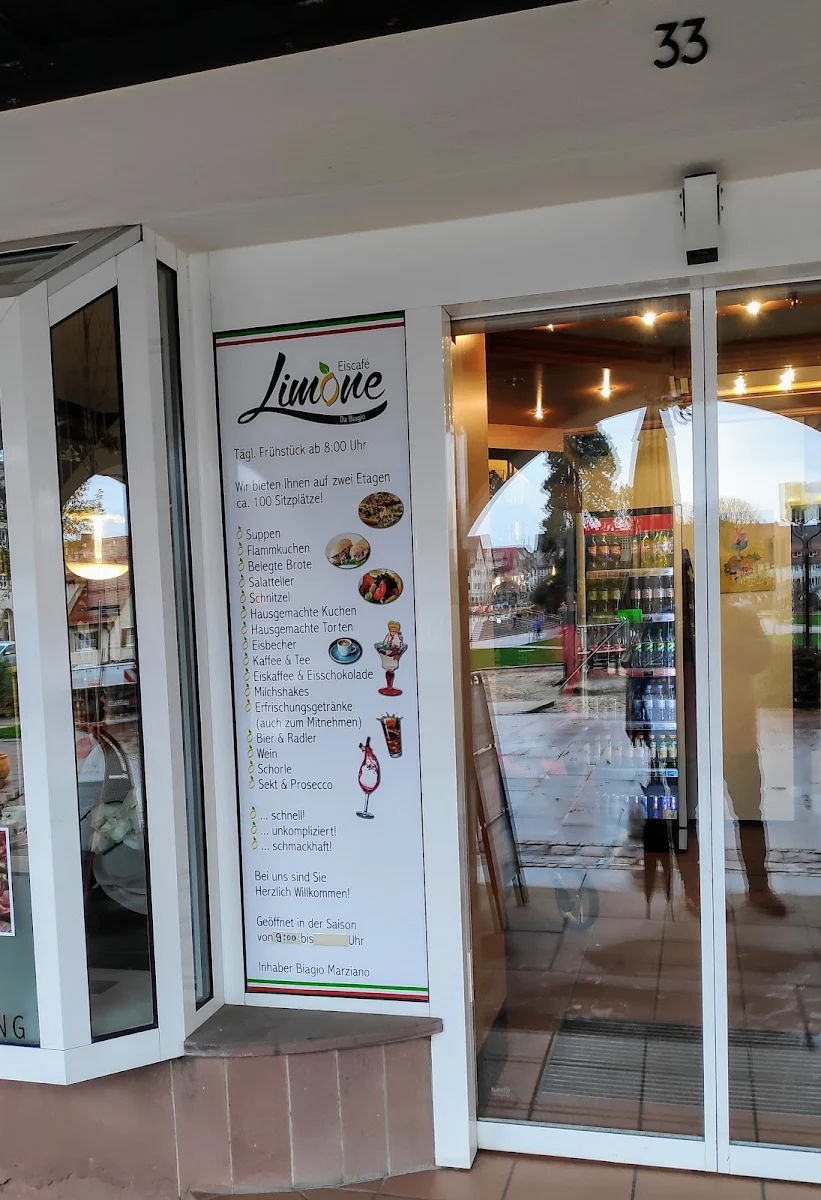 Speisekarte, Eiscafé/Pizzeria Limone