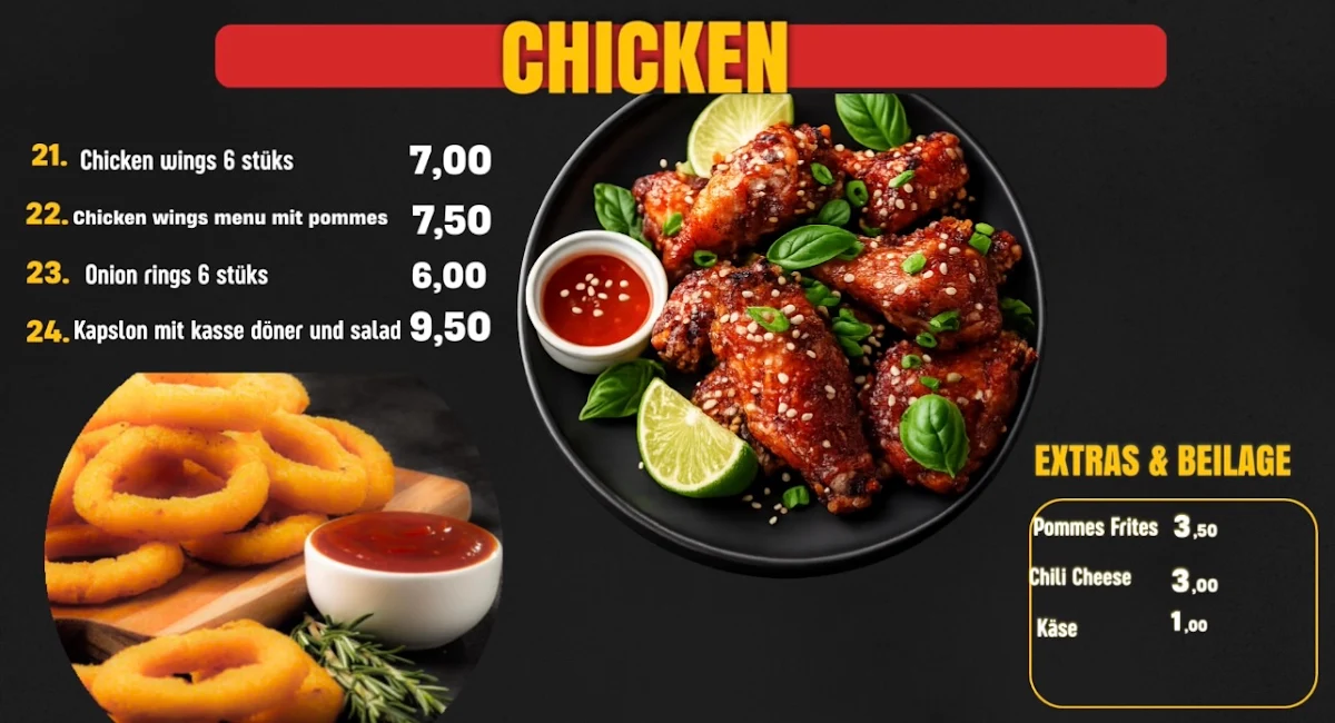 Speisekarte, Genuss Werk Restaurant