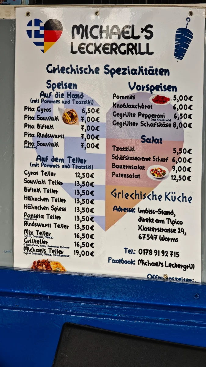 Speisekarte, Michael's Leckergrill