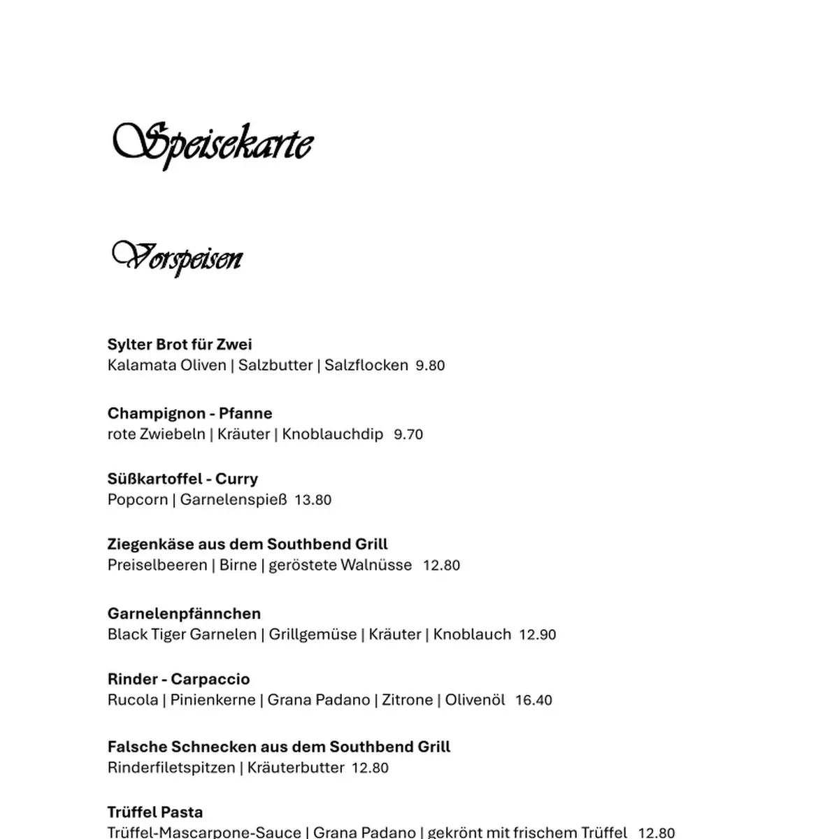 Speisekarte photo 6