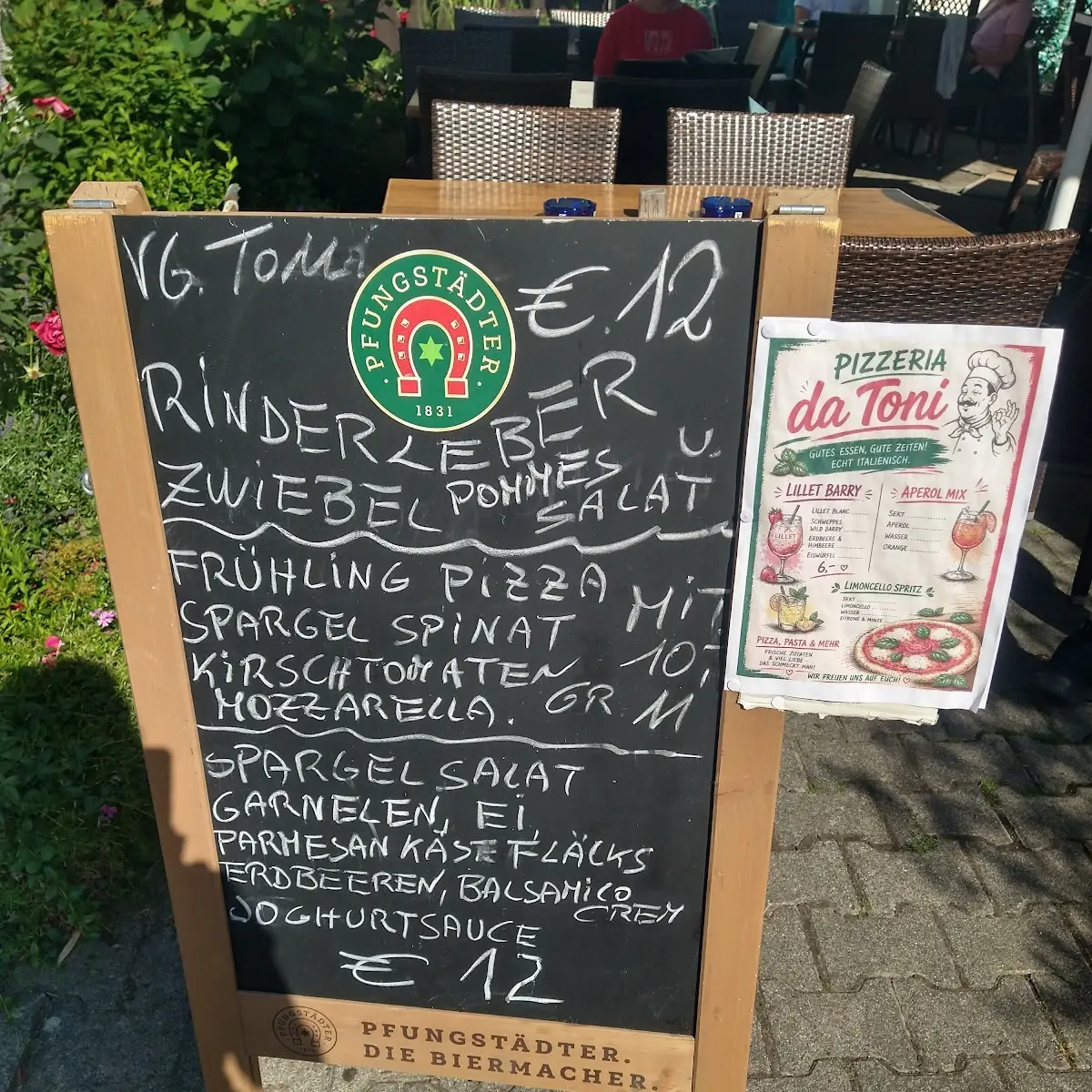 Speisekarte, Pizzeria da Toni