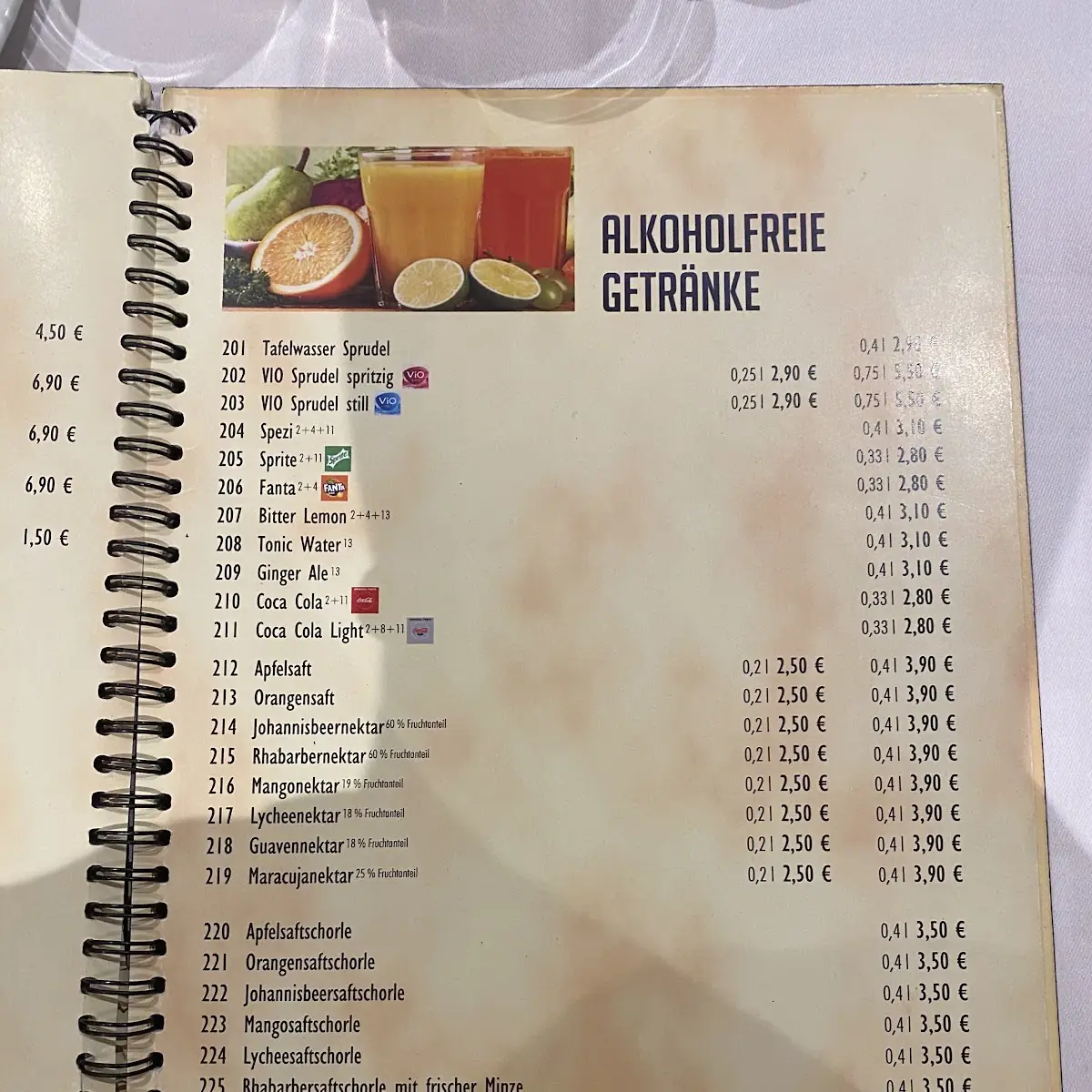Speisekarte, TAJ MAHAL – Indisches Spezialitätenrestaurant u. Biergarten