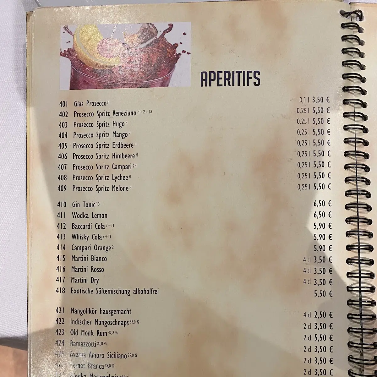 Speisekarte, TAJ MAHAL – Indisches Spezialitätenrestaurant u. Biergarten