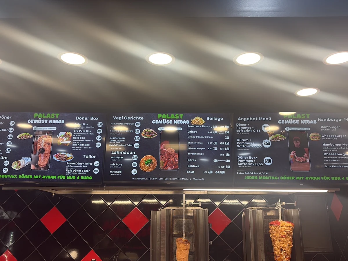 Speisekarte, PALAST GEMÜSE KEBAB - Döner