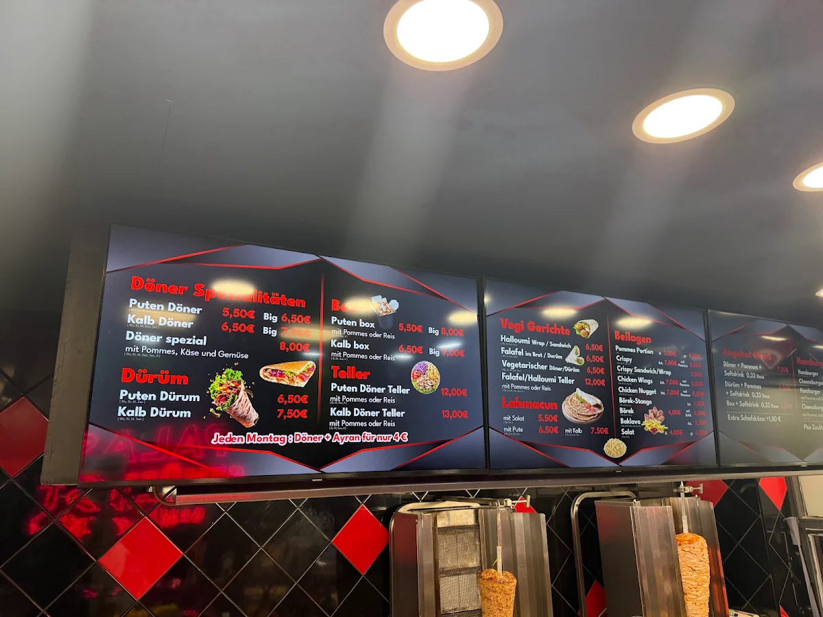 Speisekarte, PALAST GEMÜSE KEBAB - Döner