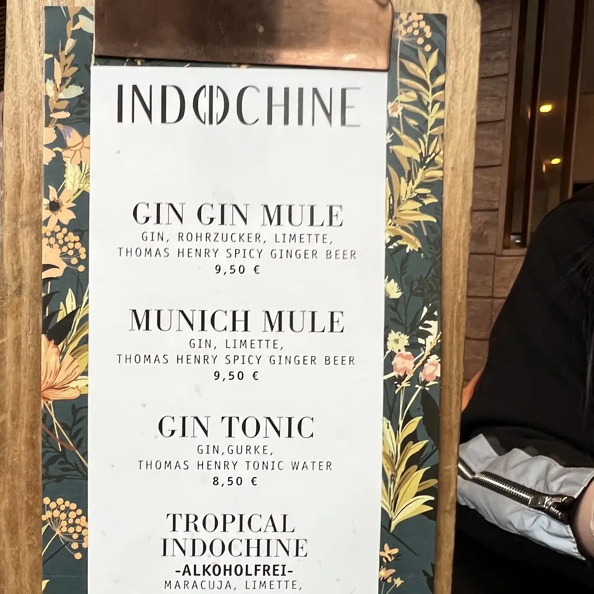 Speisekarte, Indochine im Ingolstadt Village