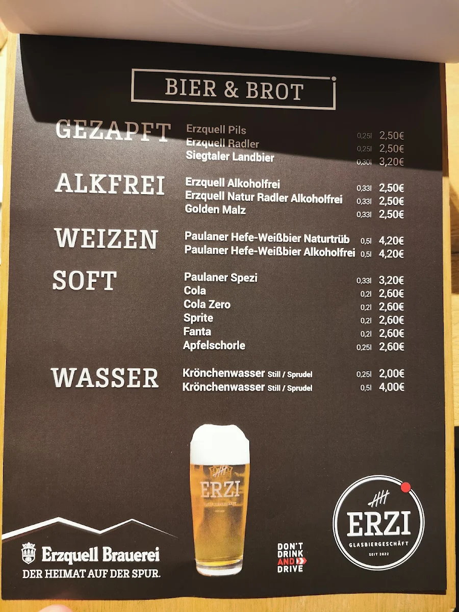 Speisekarte, Erzi