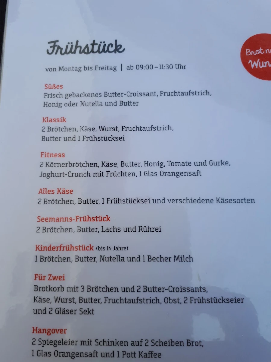 Speisekarte, Café Vielfalt