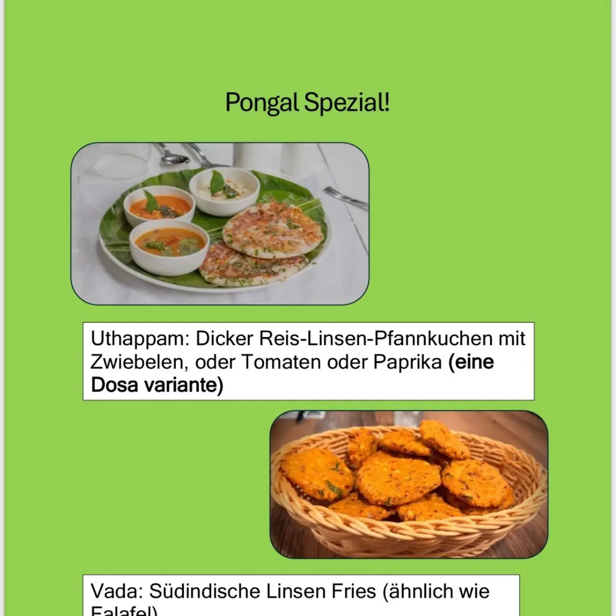 Speisekarte, Restaurant In-Dish