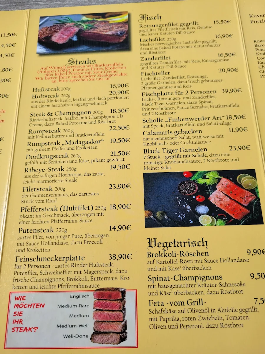 Speisekarte, Alter Dorfkrug