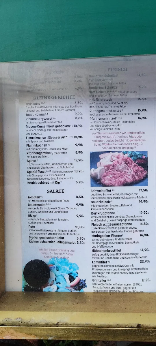 Speisekarte, Alter Dorfkrug