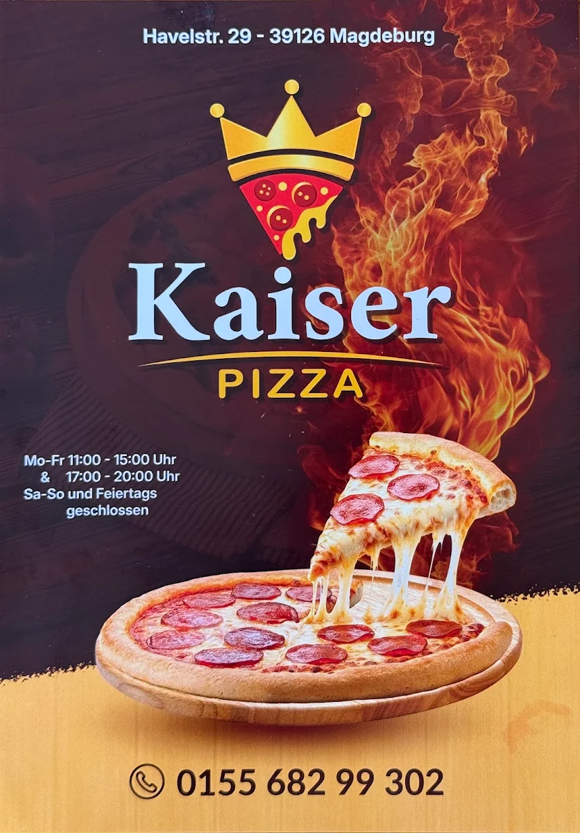 Speisekarte, Kaiser Pizza