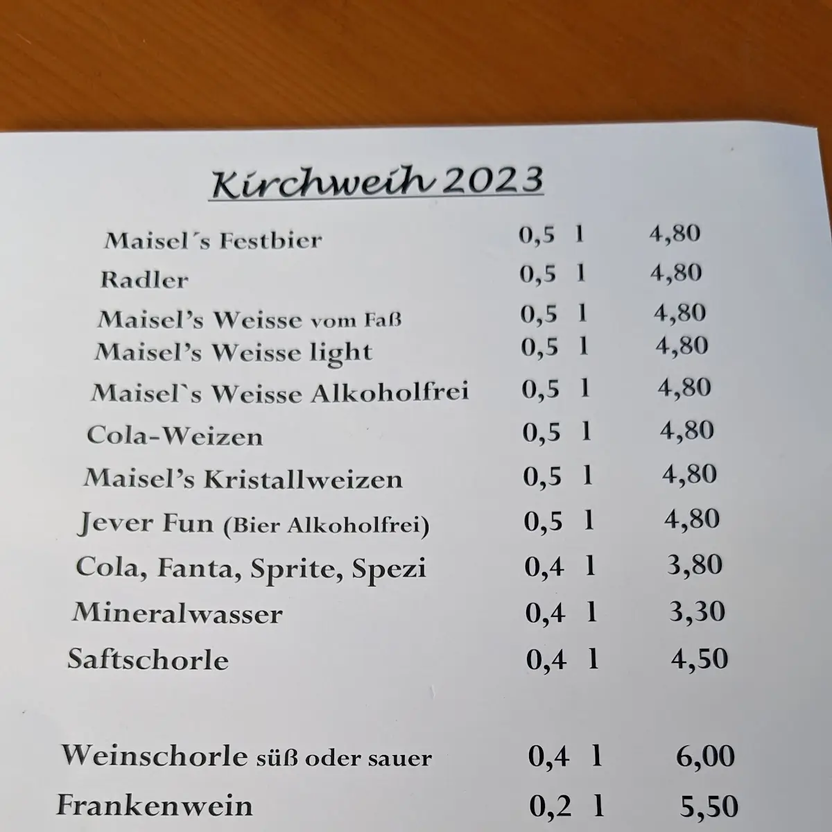 Speisekarte photo 2