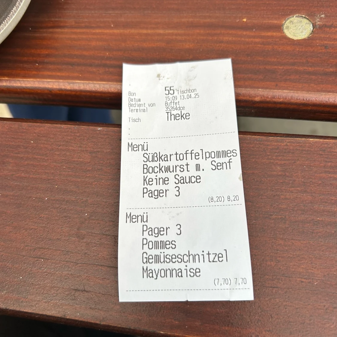 Speisekarte, Märchenwald-Café