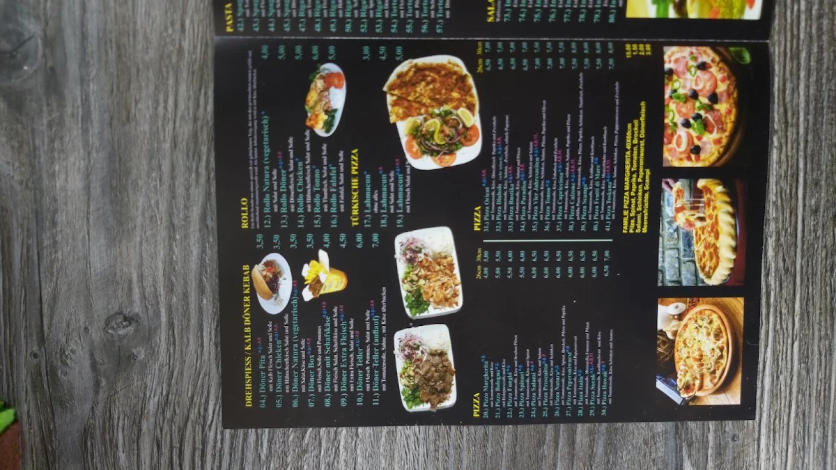 Speisekarte, Orient Schnellrestaurant