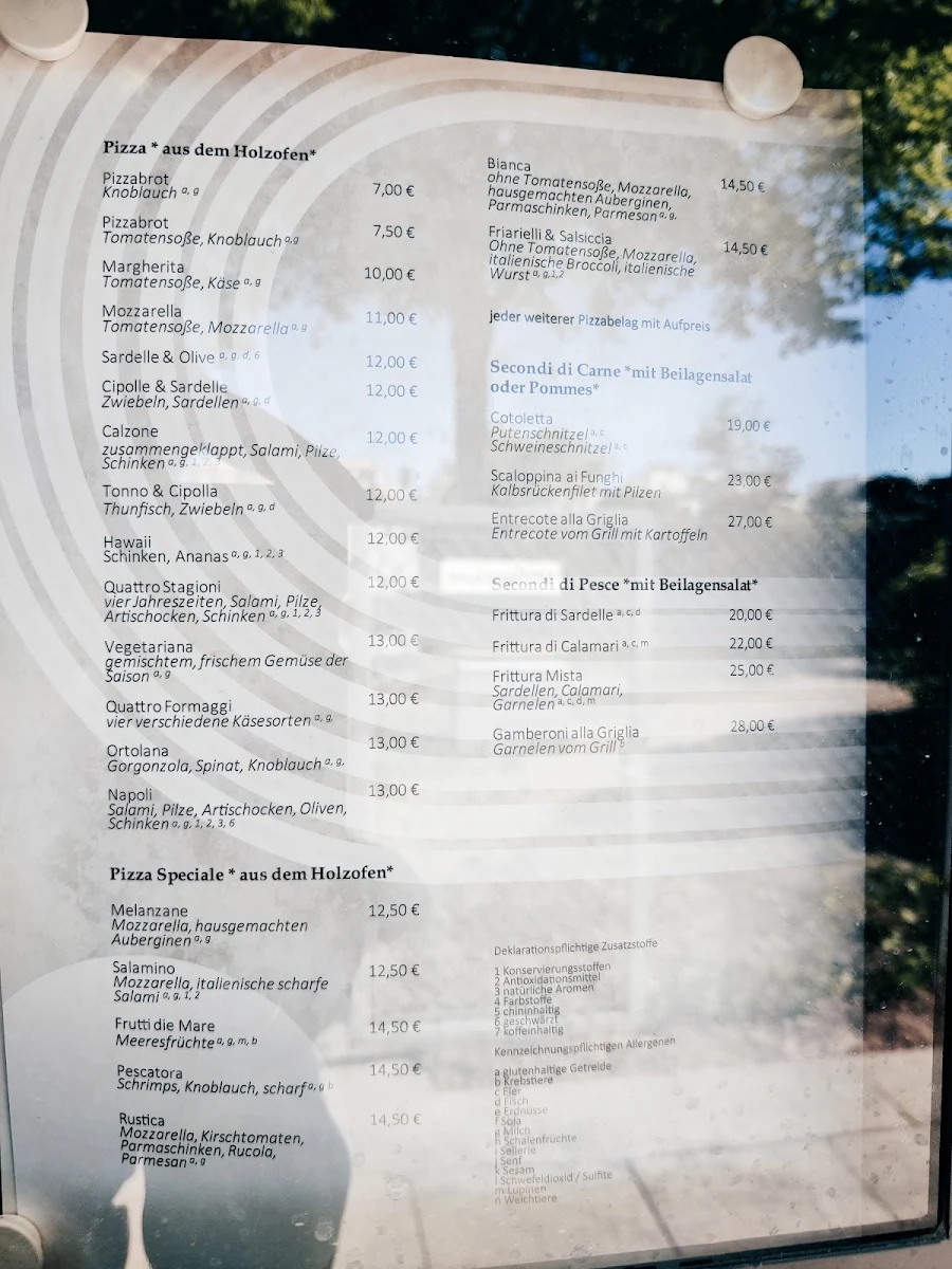 Speisekarte, Restaurant Pizzeria Minigolf Bietigheim Fiore