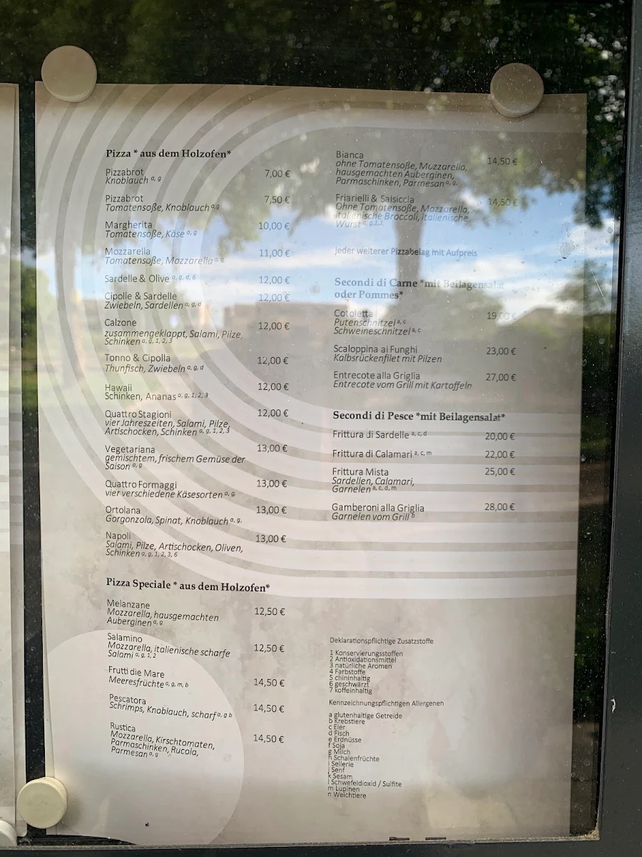 Speisekarte, Restaurant Pizzeria Minigolf Bietigheim Fiore