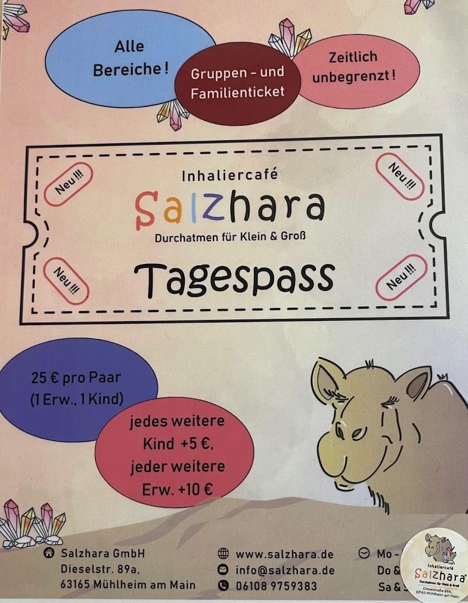 Speisekarte, Salzhara Salzspielplatz Salzgrotte Spielcafé