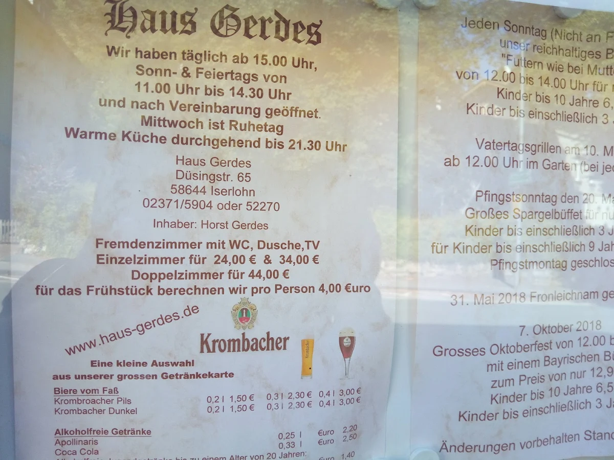Speisekarte, Waldstadt Brauhaus