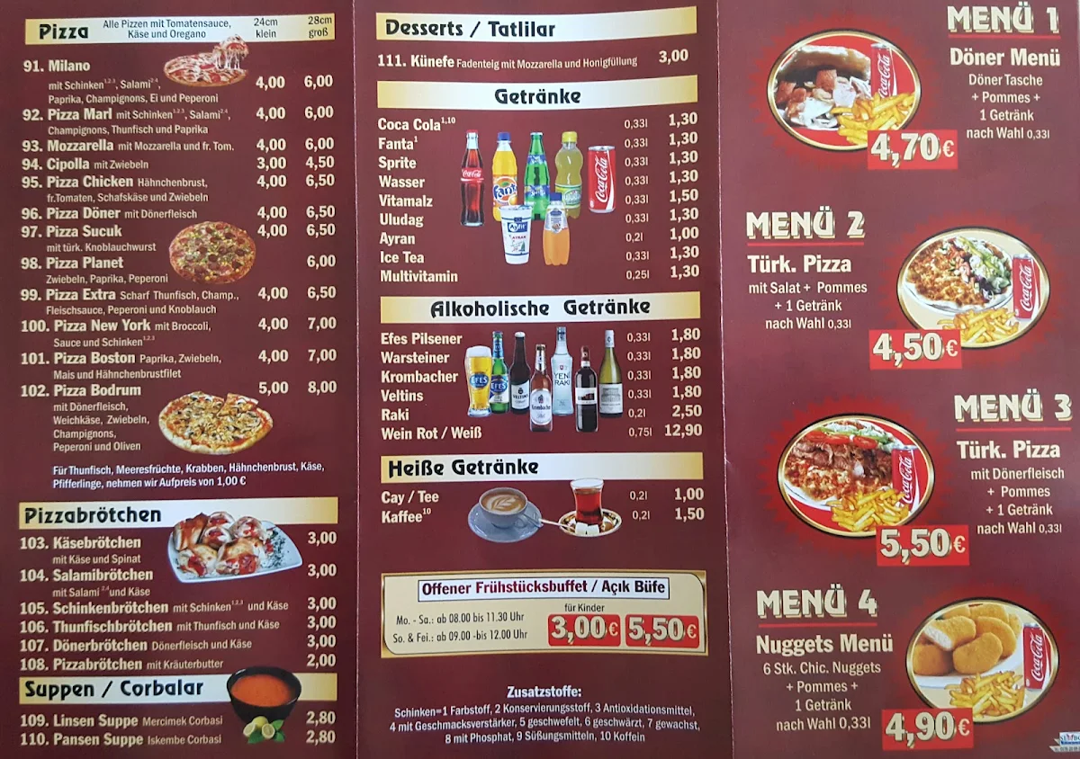 Speisekarte, Bodrum Holzkohlegrill