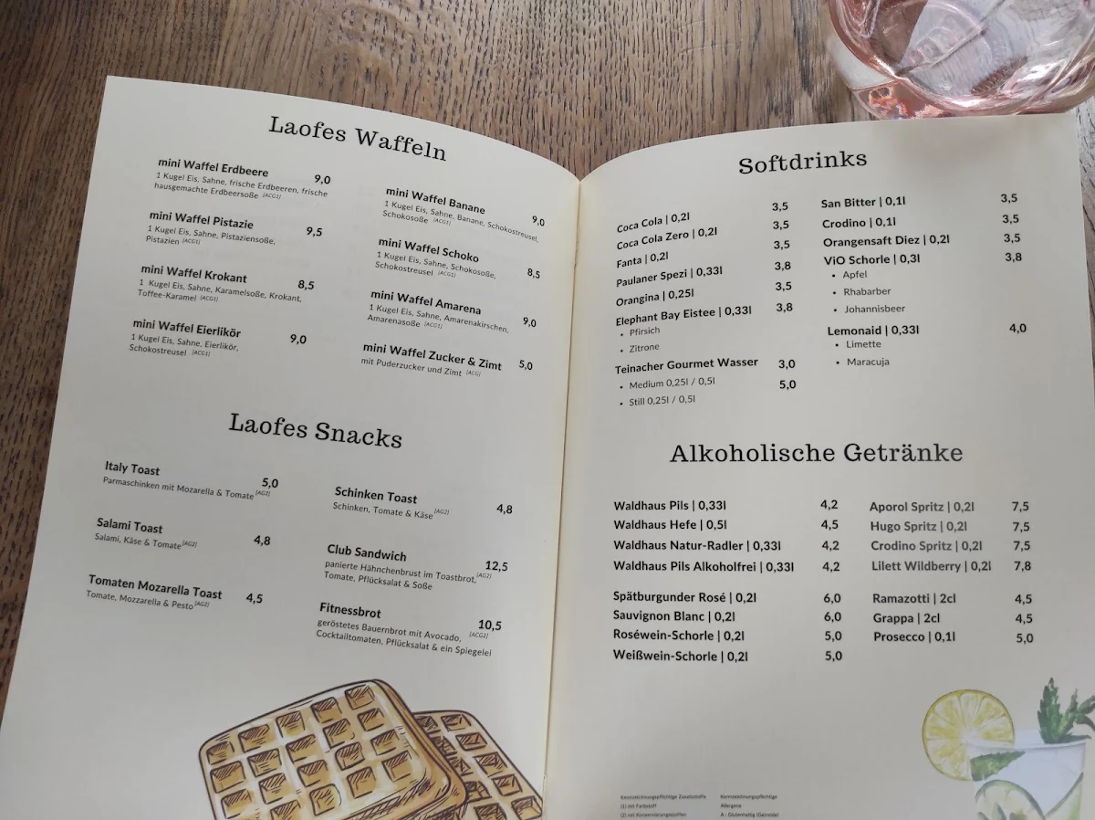Speisekarte, Eiscafé Laofe