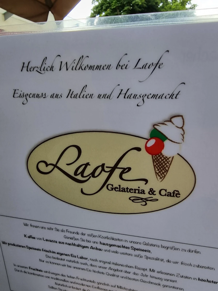 Speisekarte, Eiscafé Laofe