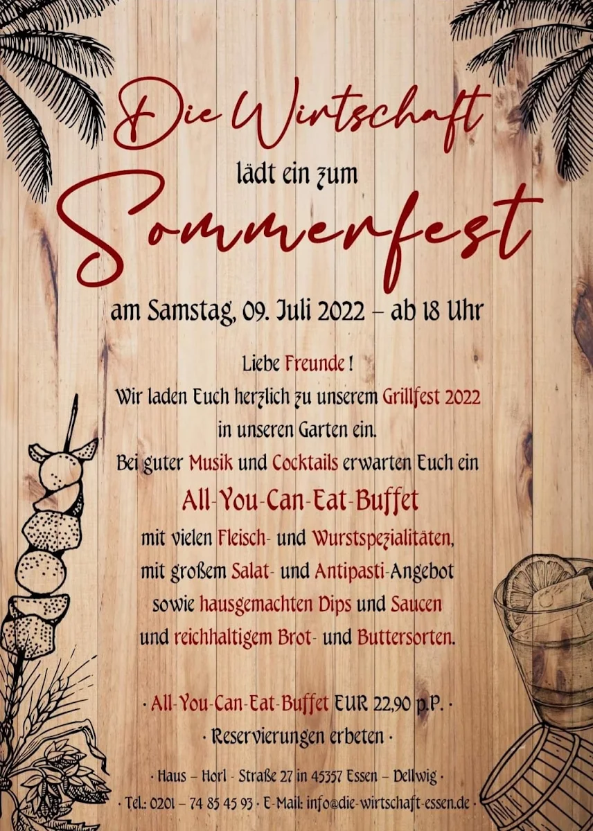 Speisekarte, Die Wirtschaft Essen