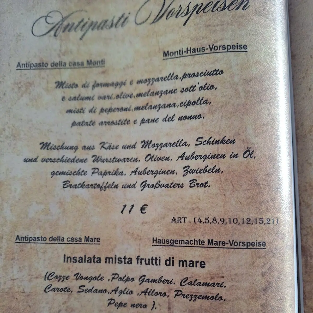Speisekarte, Dai Nonni