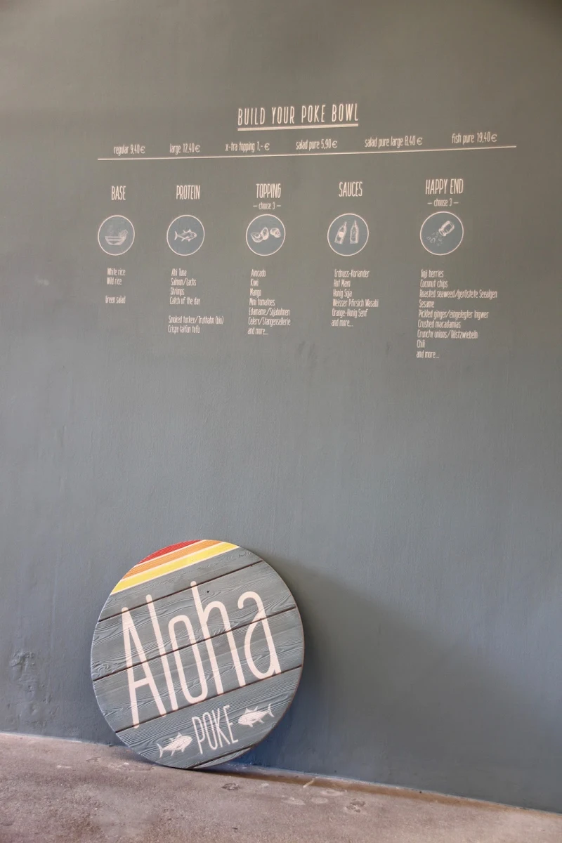 Speisekarte, Aloha POKE in der Maxvorstadt - BEST BOWLS - fresh food and salads. Healthy and yummy