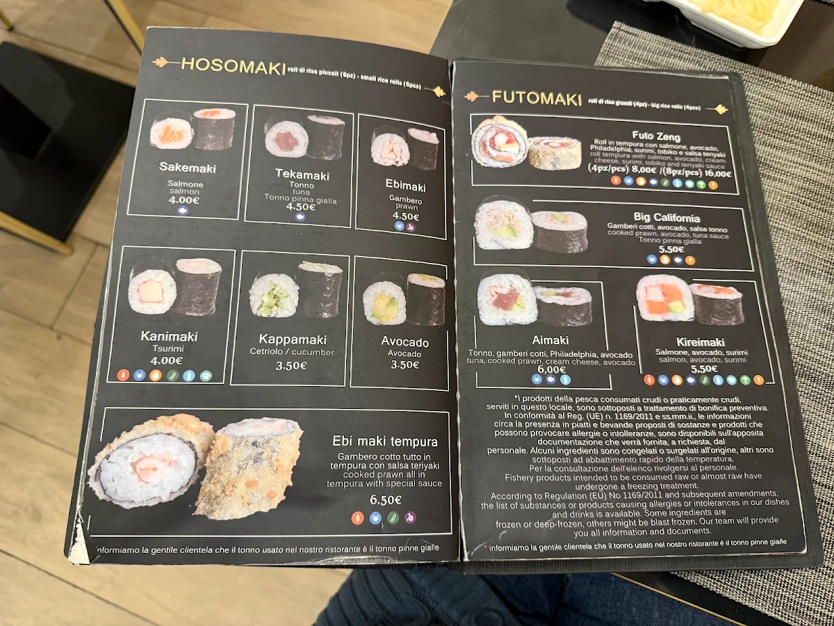 Speisekarte, i-sushi