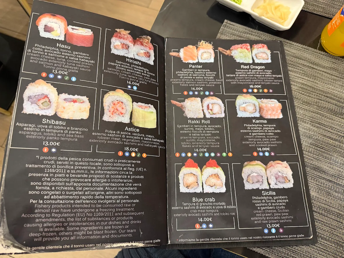 Speisekarte, i-sushi