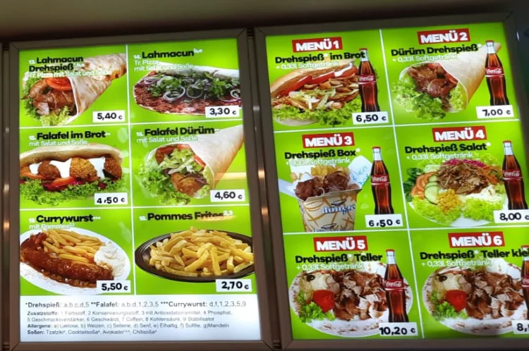 Speisekarte, Center Döner