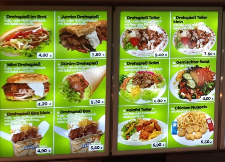 Speisekarte, Center Döner