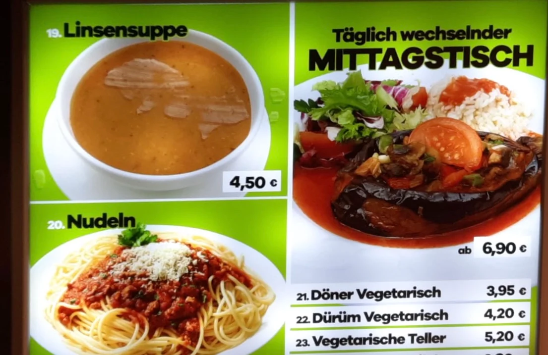 Speisekarte, Center Döner