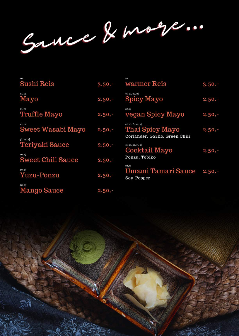 Speisekarte, Sencha Sushi Bar & Restaurant