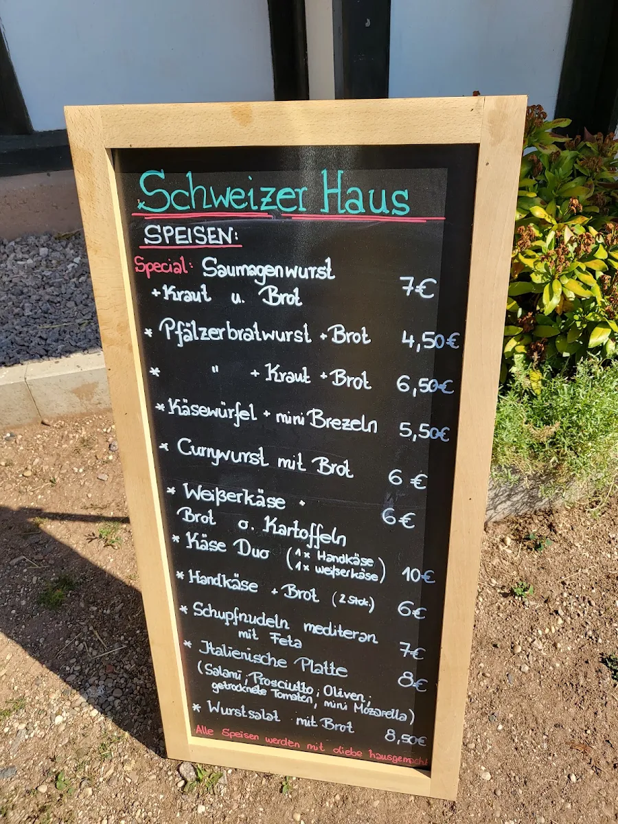 Speisekarte, SchweizerHaus Pfalz