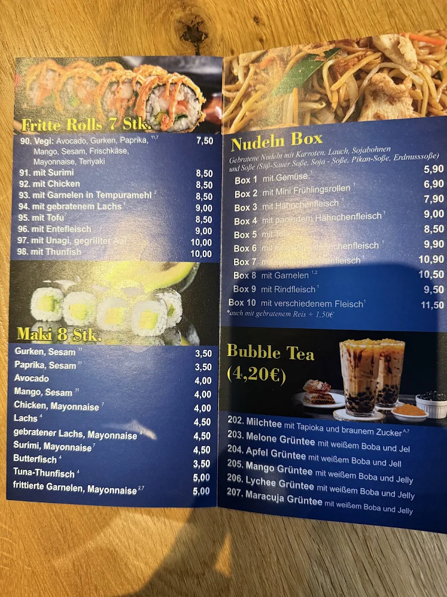 Speisekarte, Oh Na - Sushi & Asia