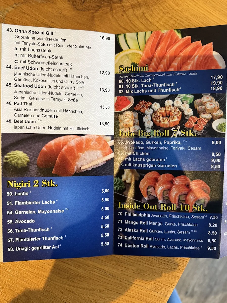 Speisekarte, Oh Na - Sushi & Asia