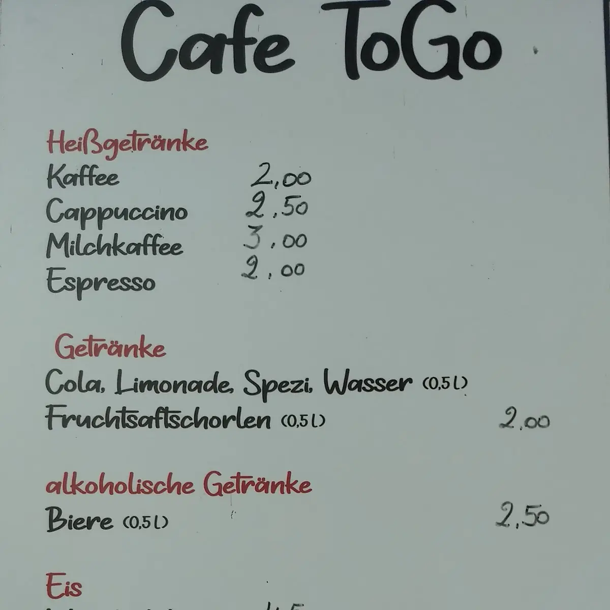 Speisekarte, Iavazzi's Am Silbersee