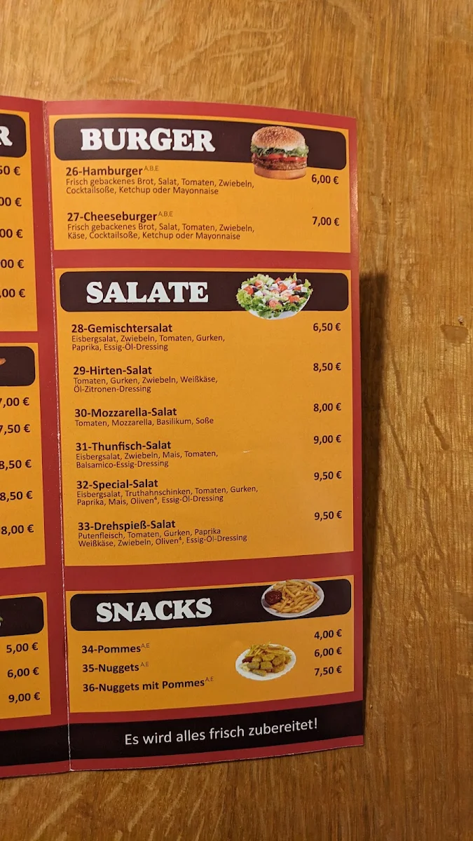 Speisekarte, Ewin's Kebap & Pizza Haus