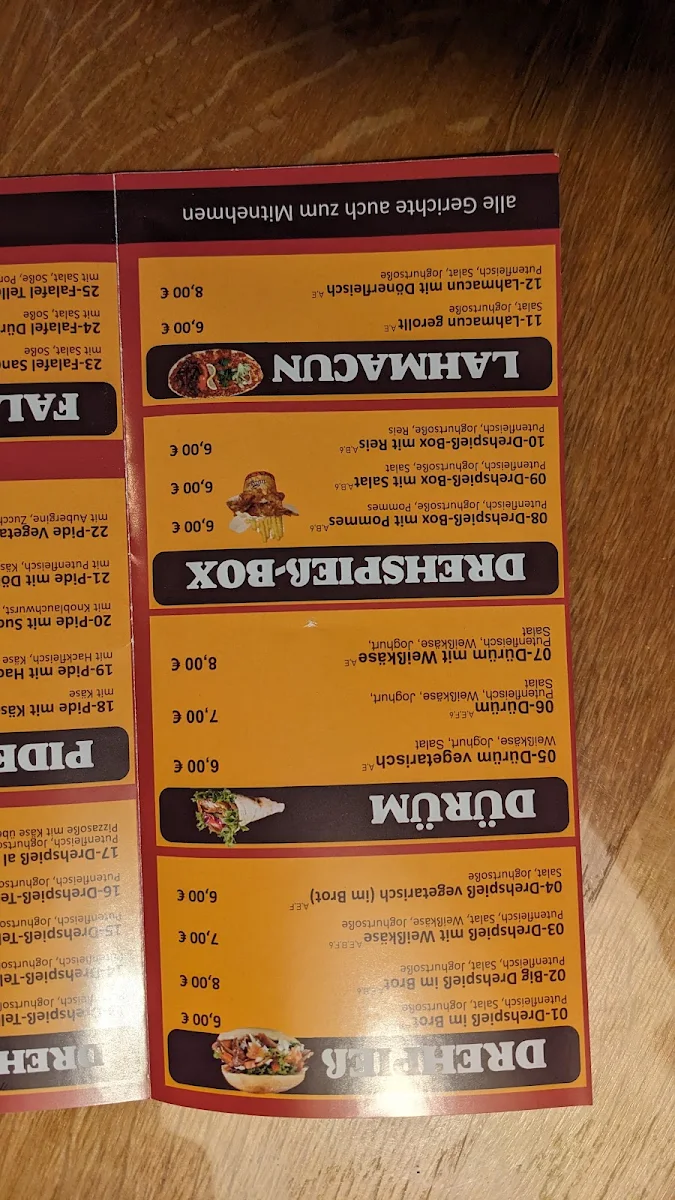 Speisekarte, Ewin's Kebap & Pizza Haus