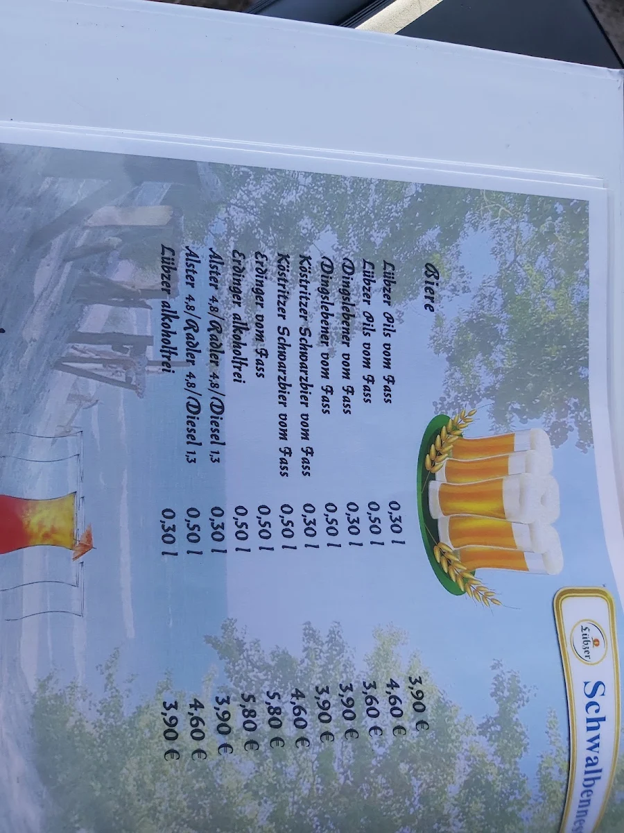 Speisekarte, Schwalbennest Restaurant
